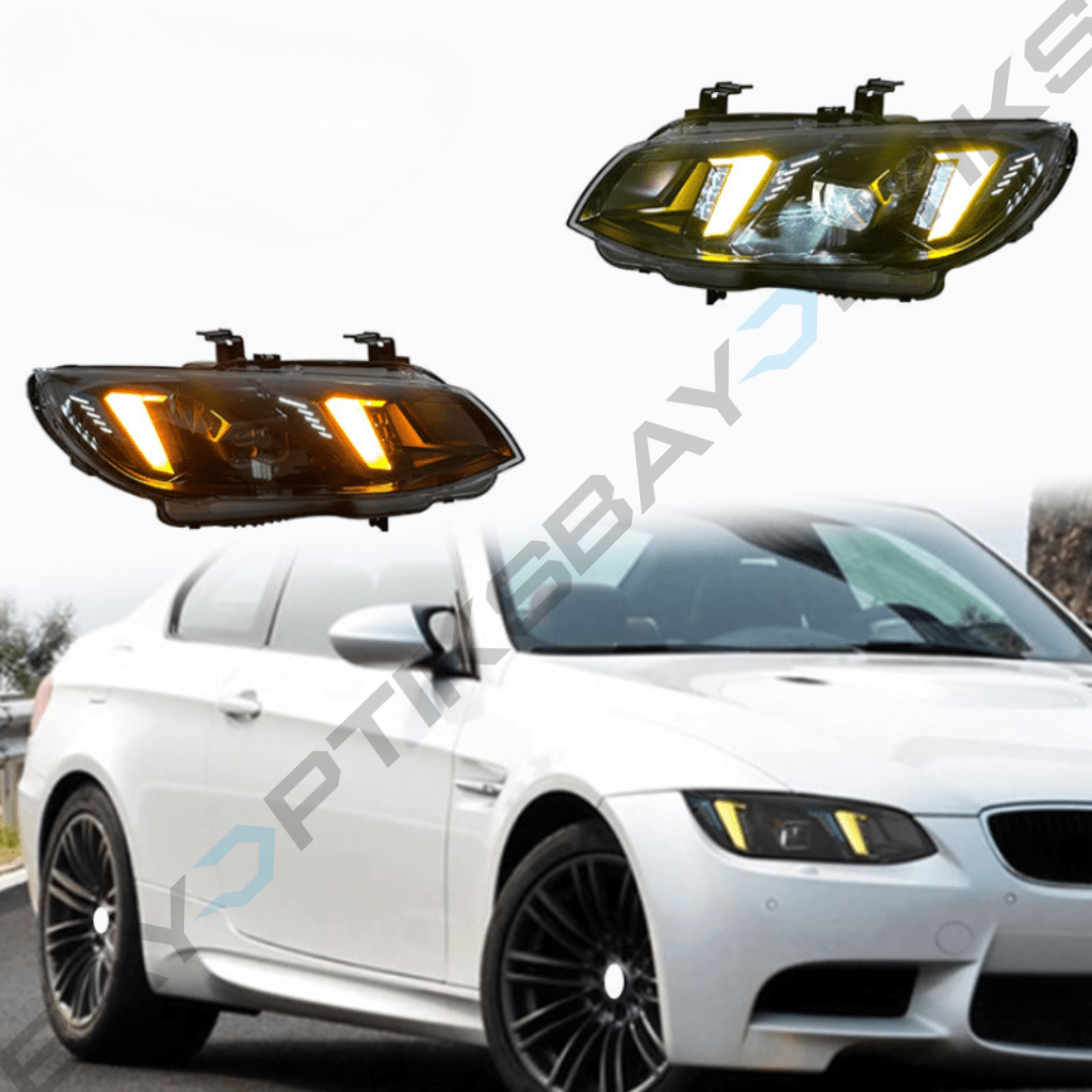 BMW LCI E92 E93 3 Series Snake Eye Style Headlight CSL Yellow/White (2011 - 2013)