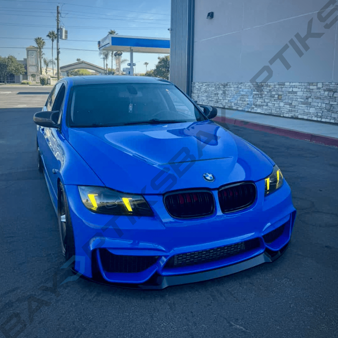 E90 3 Series Sedan Snake Eyes Style LED Headlights CSL Yellow/White 2005-2012