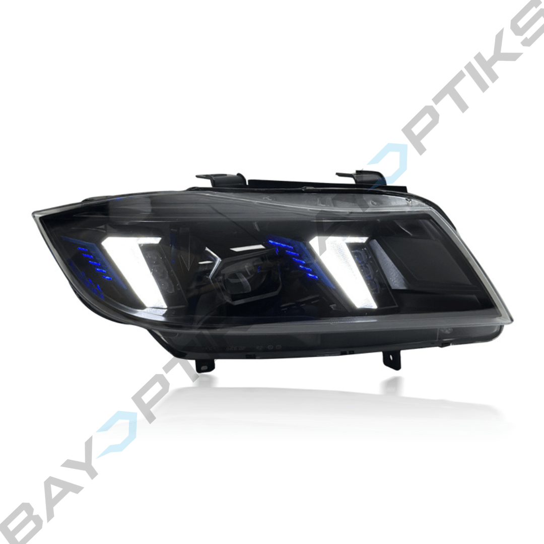E90 3 Series Sedan Snake Eyes Style LED Headlights CSL Yellow/White 2005-2012