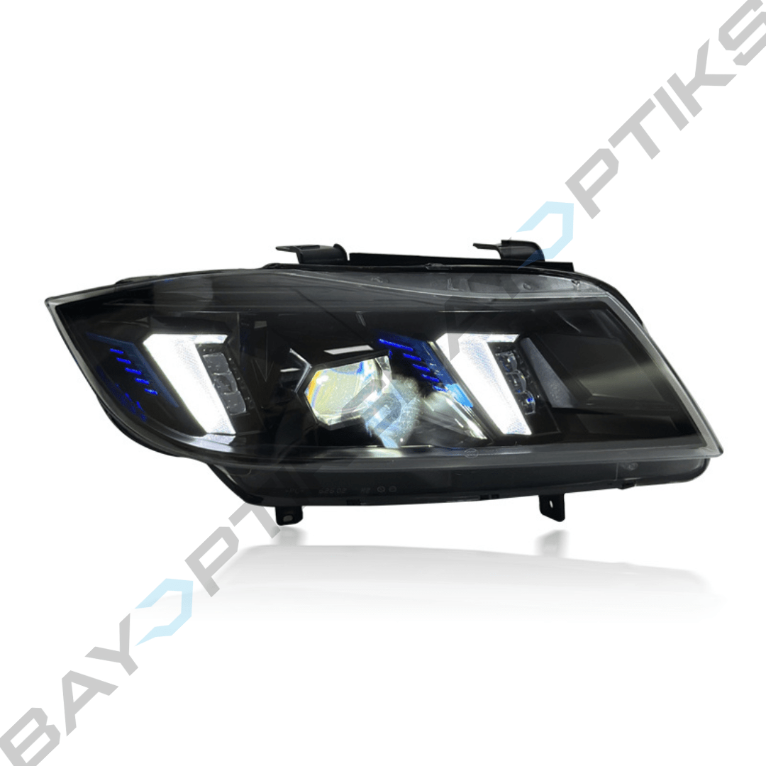 E90 3 Series Sedan Snake Eyes Style LED Headlights CSL Yellow/White 2005-2012