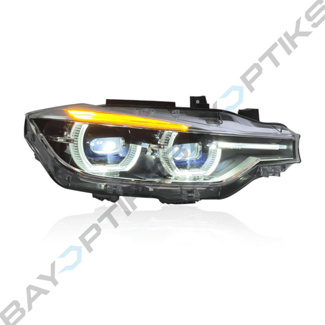 BMW F30 3 Series LCI Style Dual Projector CSL Yellow/White Headlights 2012 - 2019