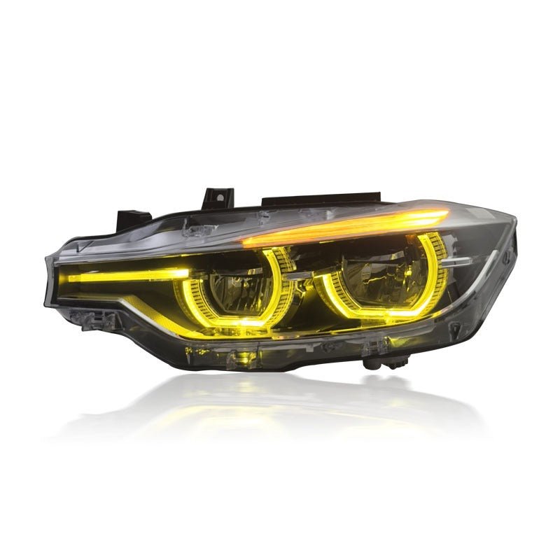 F30 3 Series LCI Style LED Headlights V2 CSL Yellow/White 2012 - 2019