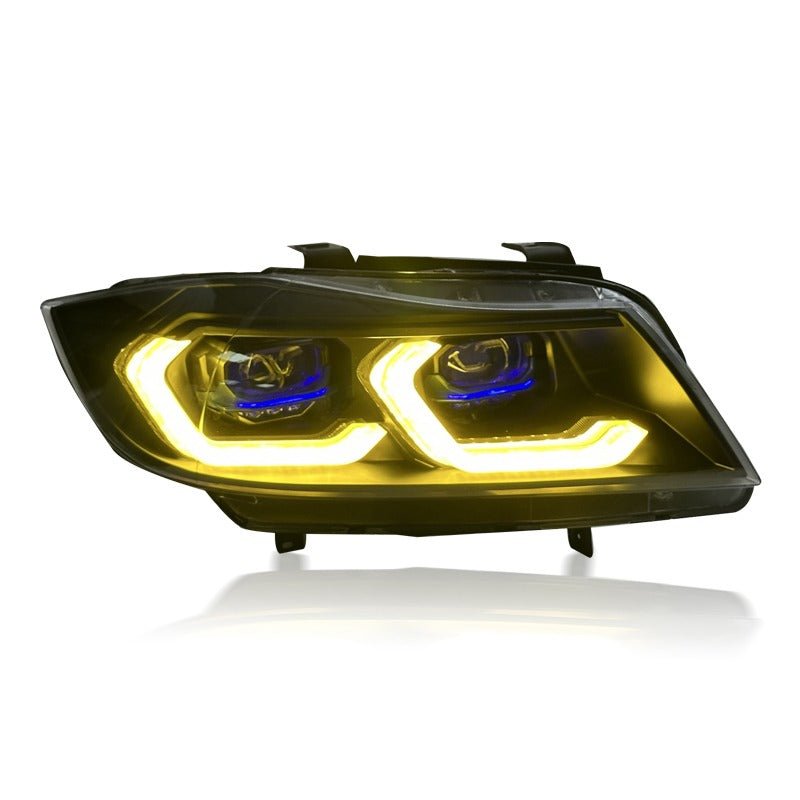 E90 3 Series Sedan Laser Style LED Headlights V3 CSL Yellow/White (2005 - 2012)