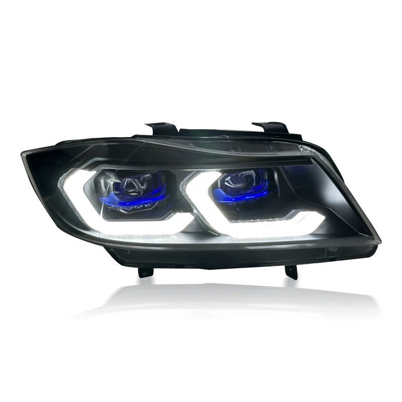 E90 3 Series Sedan Laser Style LED Headlights V3 CSL Yellow/White (2005 - 2012)