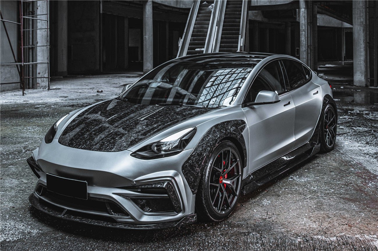 Tesla Model 3 IMP Performance Partial Carbon Fiber Front Bumper 2017-2023