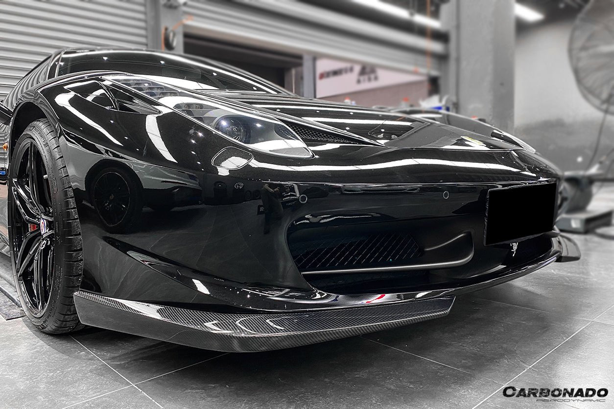 2010 - 2015 Ferrari 458 Coupe/Spyder AP Style Carbon Fiber Front Lip