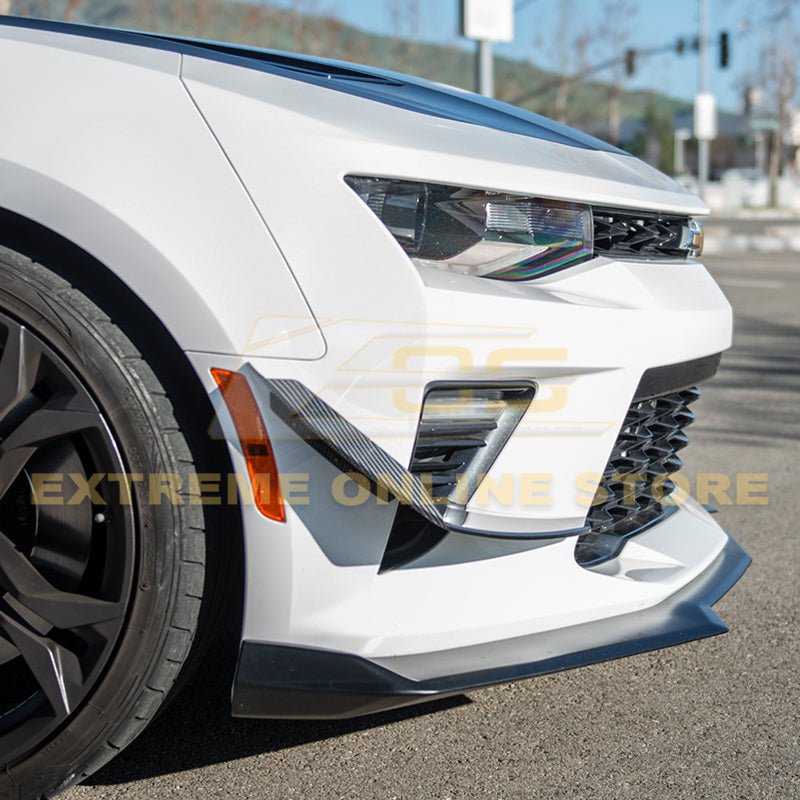 Chevrolet Camaro 6th Gen SS Style Black Carbon Front Bumper Side Canards 2016-2018
