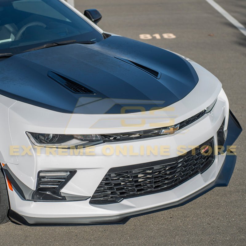 Chevrolet Camaro 6th Gen SS Style Black Carbon Front Bumper Side Canards 2016-2018