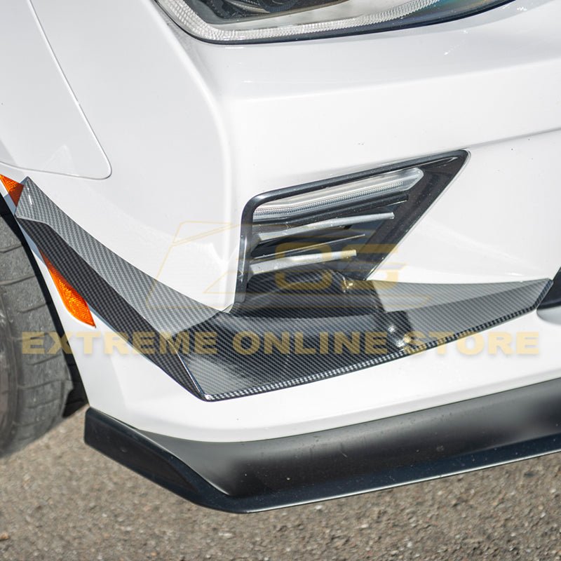 Chevrolet Camaro 6th Gen SS Style Black Carbon Front Bumper Side Canards 2016-2018