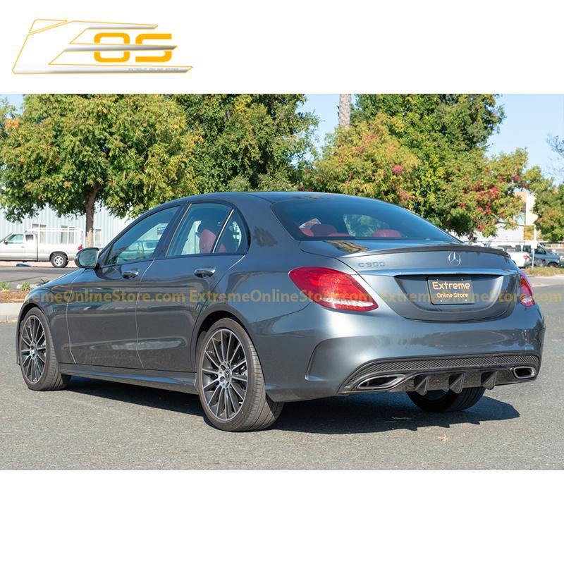 2015-18 Mercedes-Benz C-Class W205 AMG Carbon Fiber Rear Bumper Diffuser - Extreme Online Store