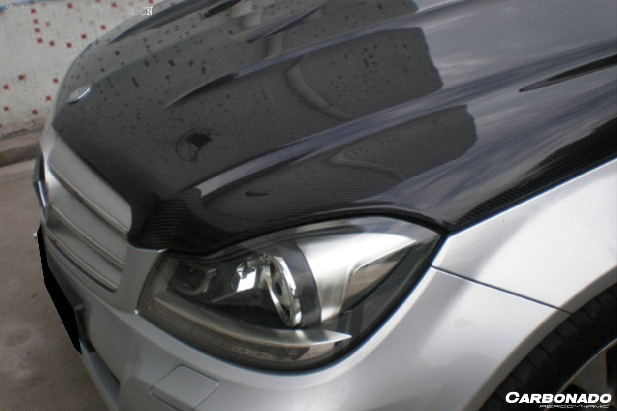 2012-2014 Mercedes Benz W204 C Class BK Style hood - Carbonado