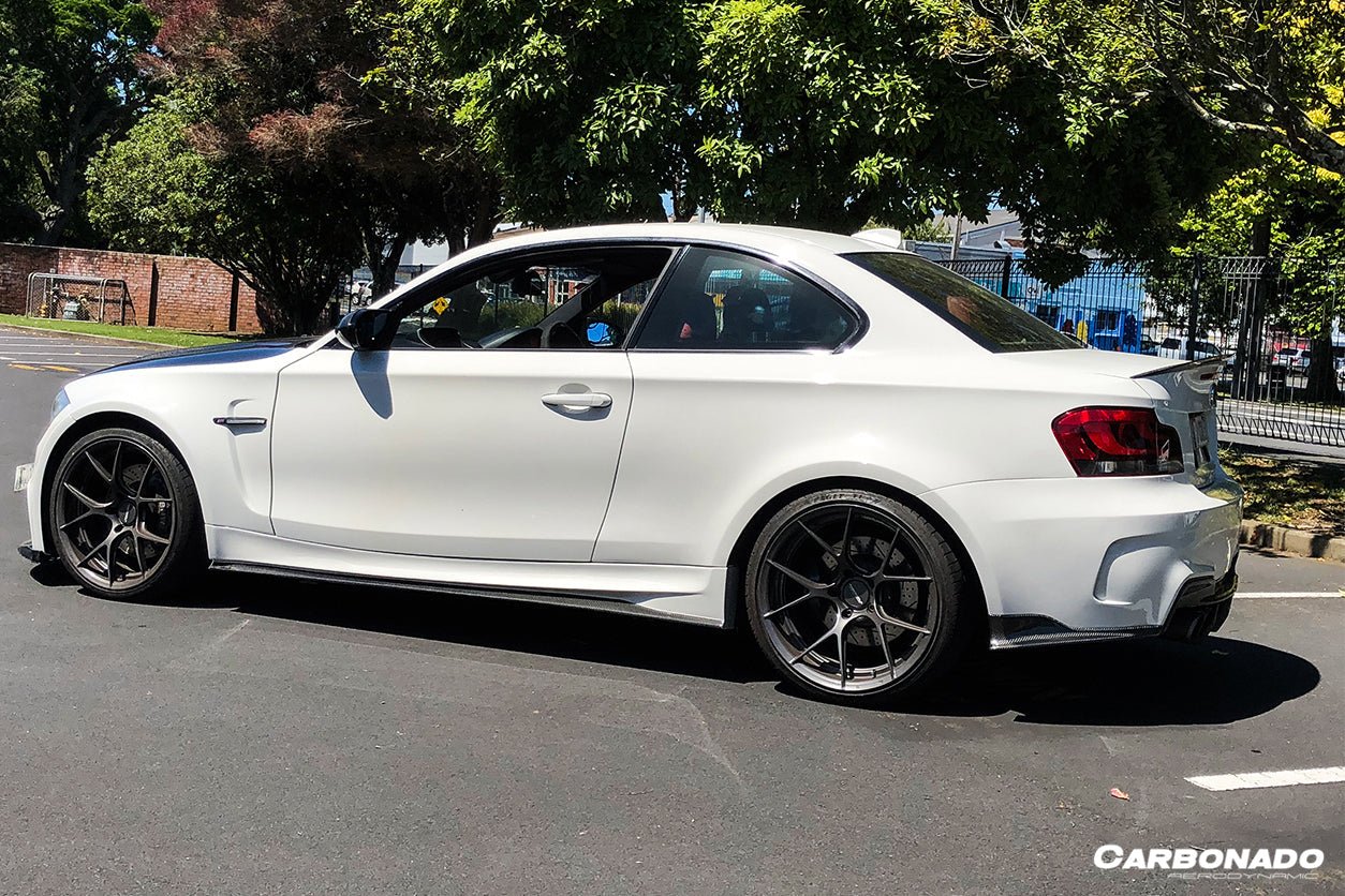 2008-2013 BMW 1M RZ Style Carbon FIber Rear Bumper Cap Spiliter