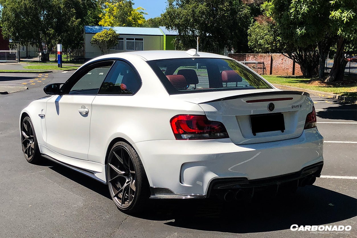 2008-2013 BMW 1M RZ Style Carbon FIber Rear Bumper Cap Spiliter