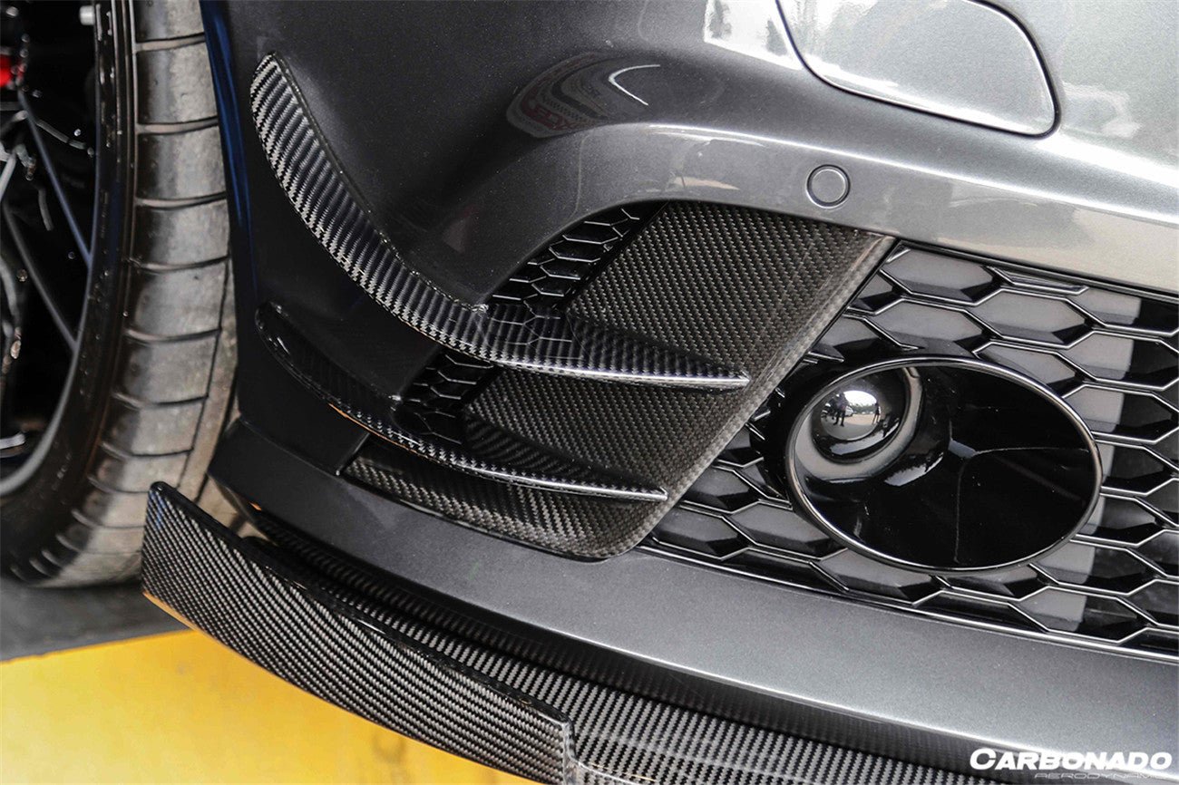 2013 - 2018 Audi RS6 Avant BS Style Carbon Fiber Front Bumper Caps