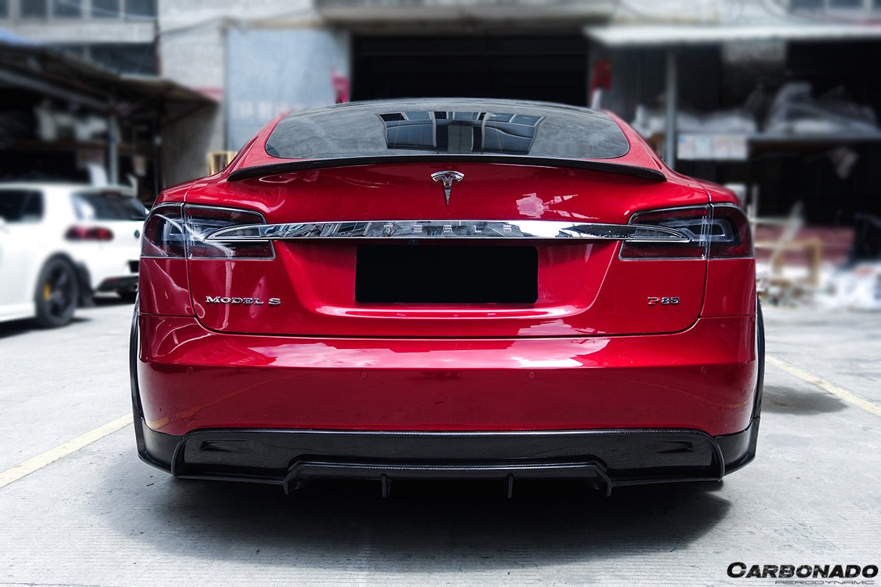 2012 - 2015 Tesla S Pre-facelift RS Style Carbon Fiber Rear Lip