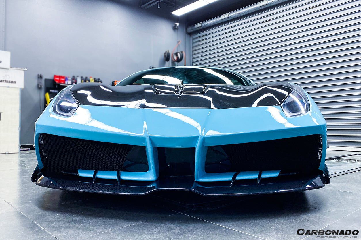 2015 - 2020 Ferrari 488 GTB/Spyder MA Style Partial Carbon Fiber Front Bumper