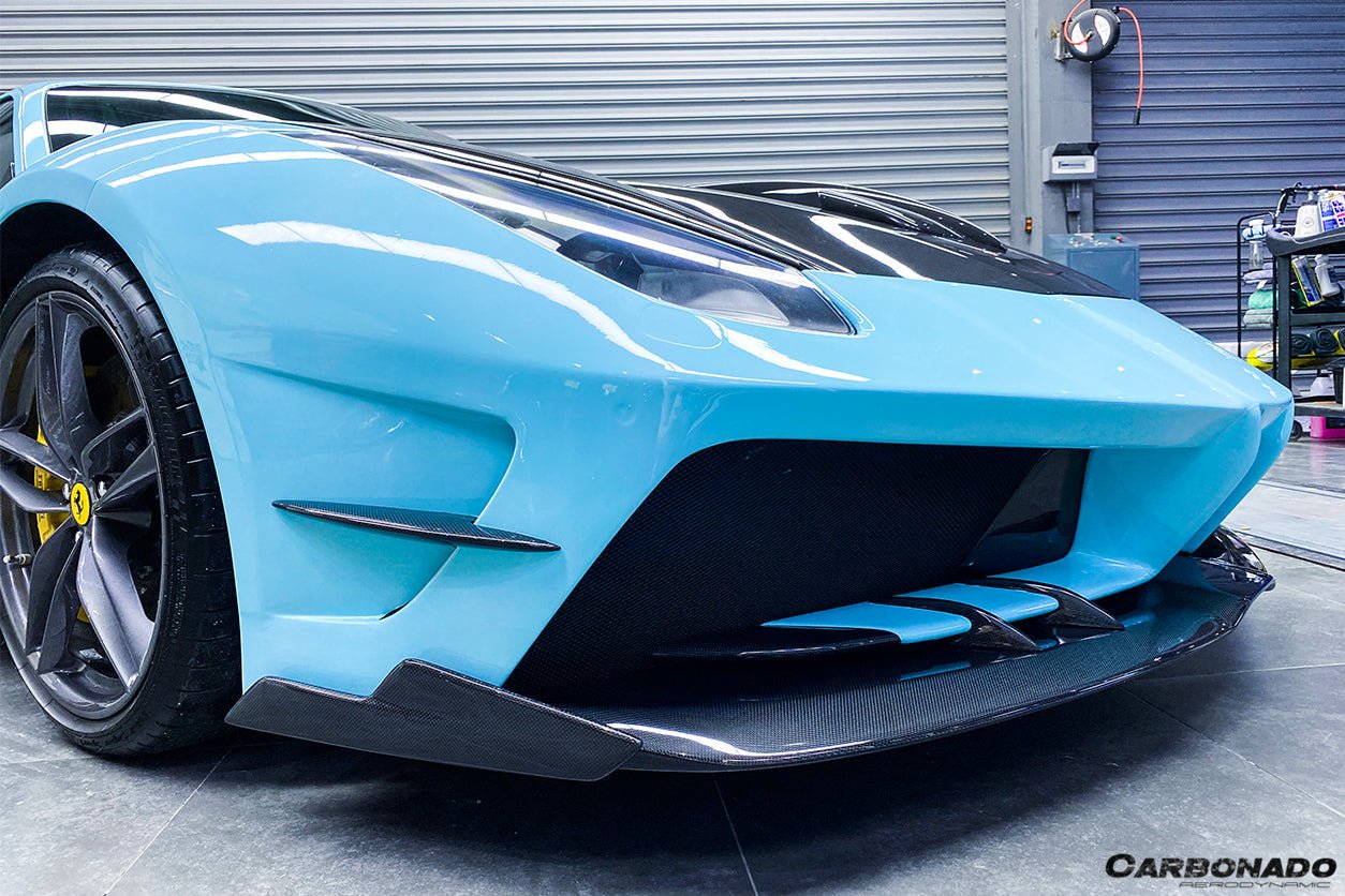 2015 - 2020 Ferrari 488 GTB/Spyder MA Style Partial Carbon Fiber Front Bumper