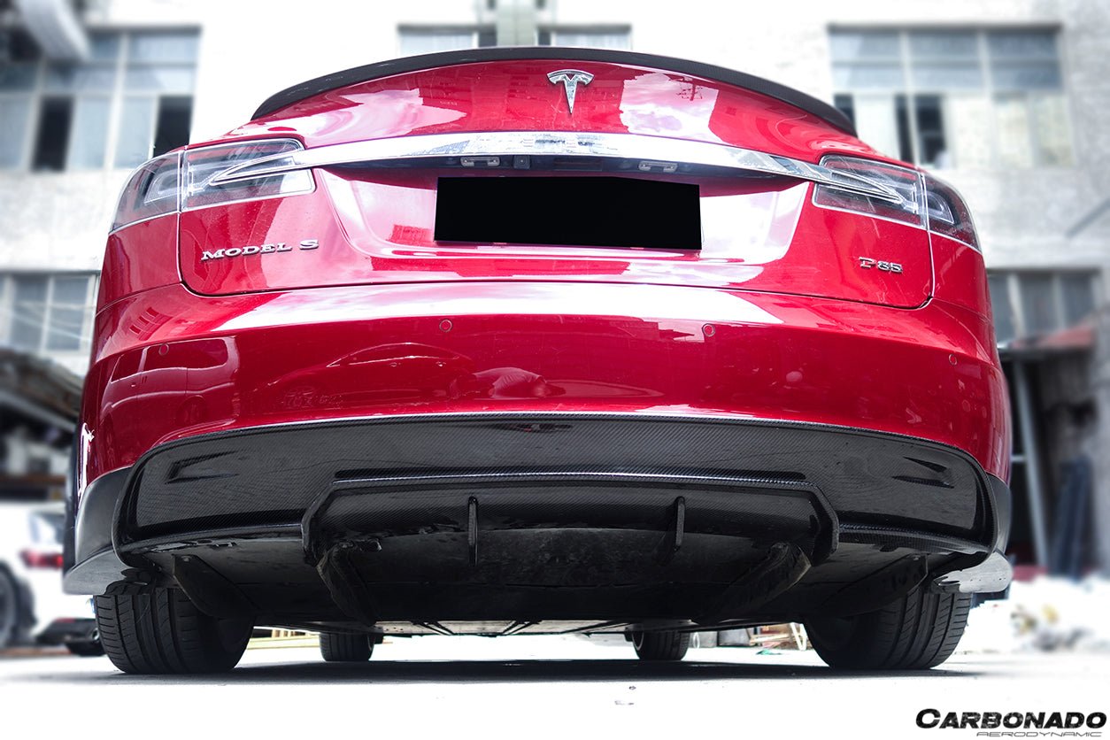 2012 - 2015 Tesla S Pre-facelift RZS Style Carbon Fiber Full Kit