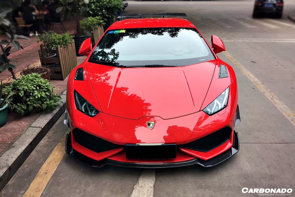 2015 - 2020 Lamborghini Huracan LP610 RZS Style Front Bumper Carbon Fiber Canard