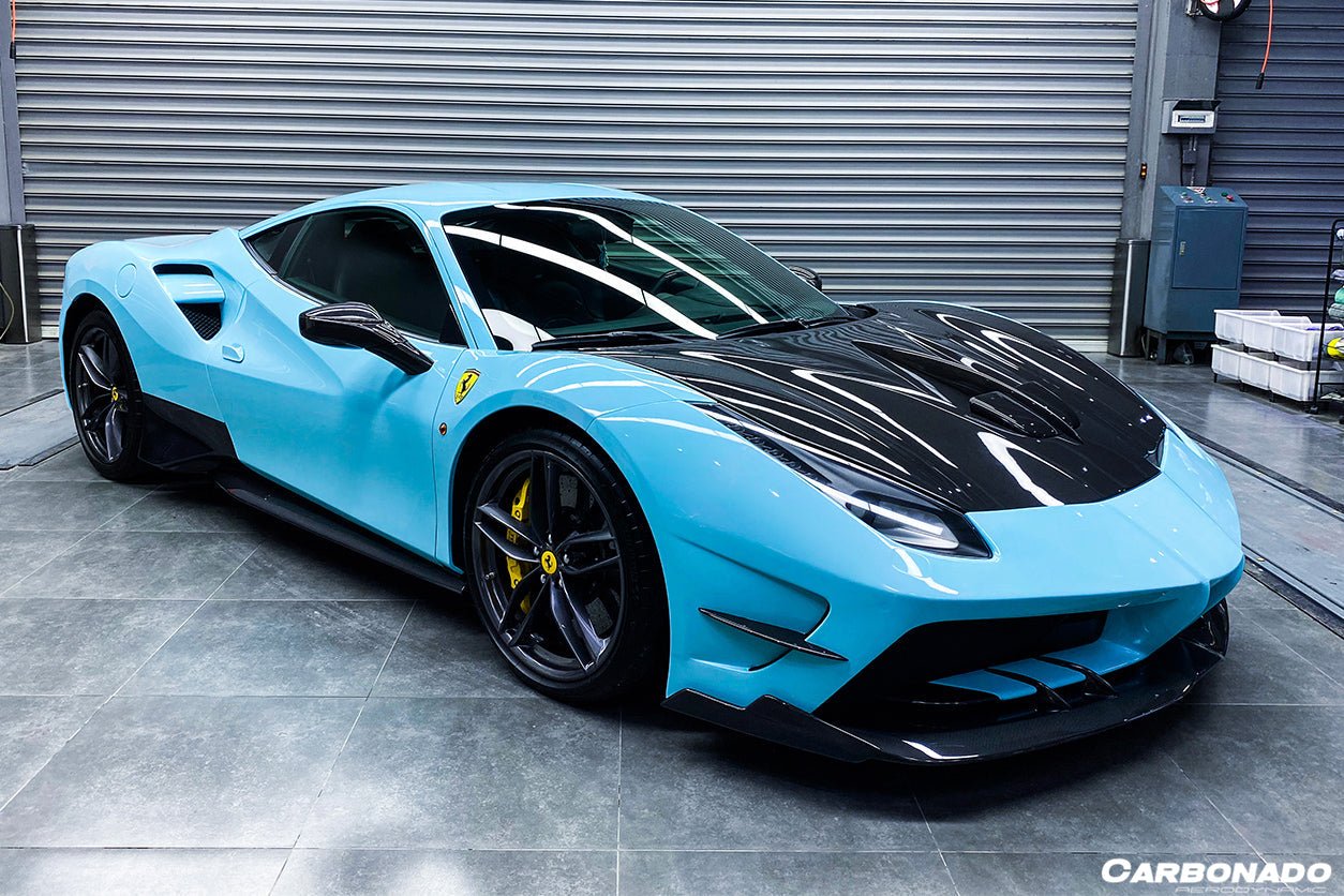 2015 - 2020 Ferrari 488 GTB/Spyder MA Style Partial Carbon Fiber Front Bumper