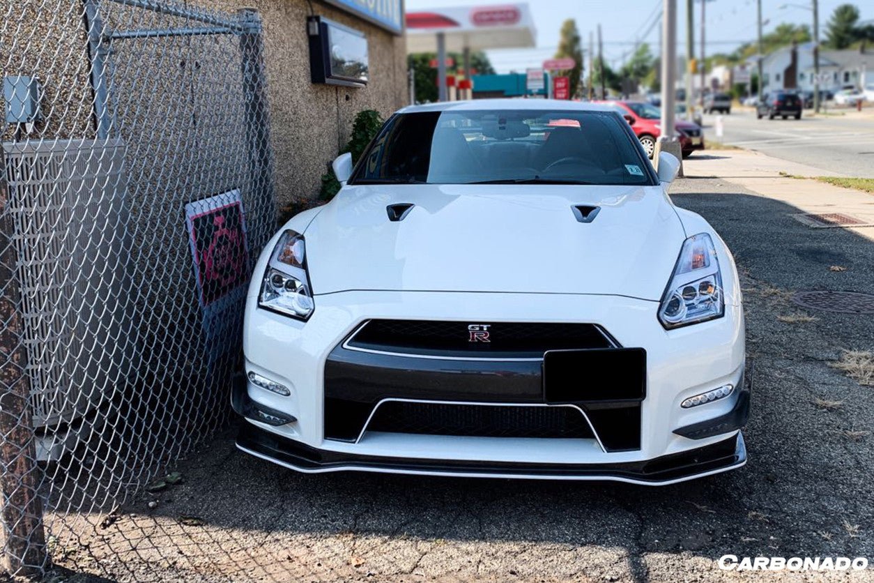 2012 - 2016 Nissan GTR R35 DBA Mines Style Carbon Fiber Front Canards
