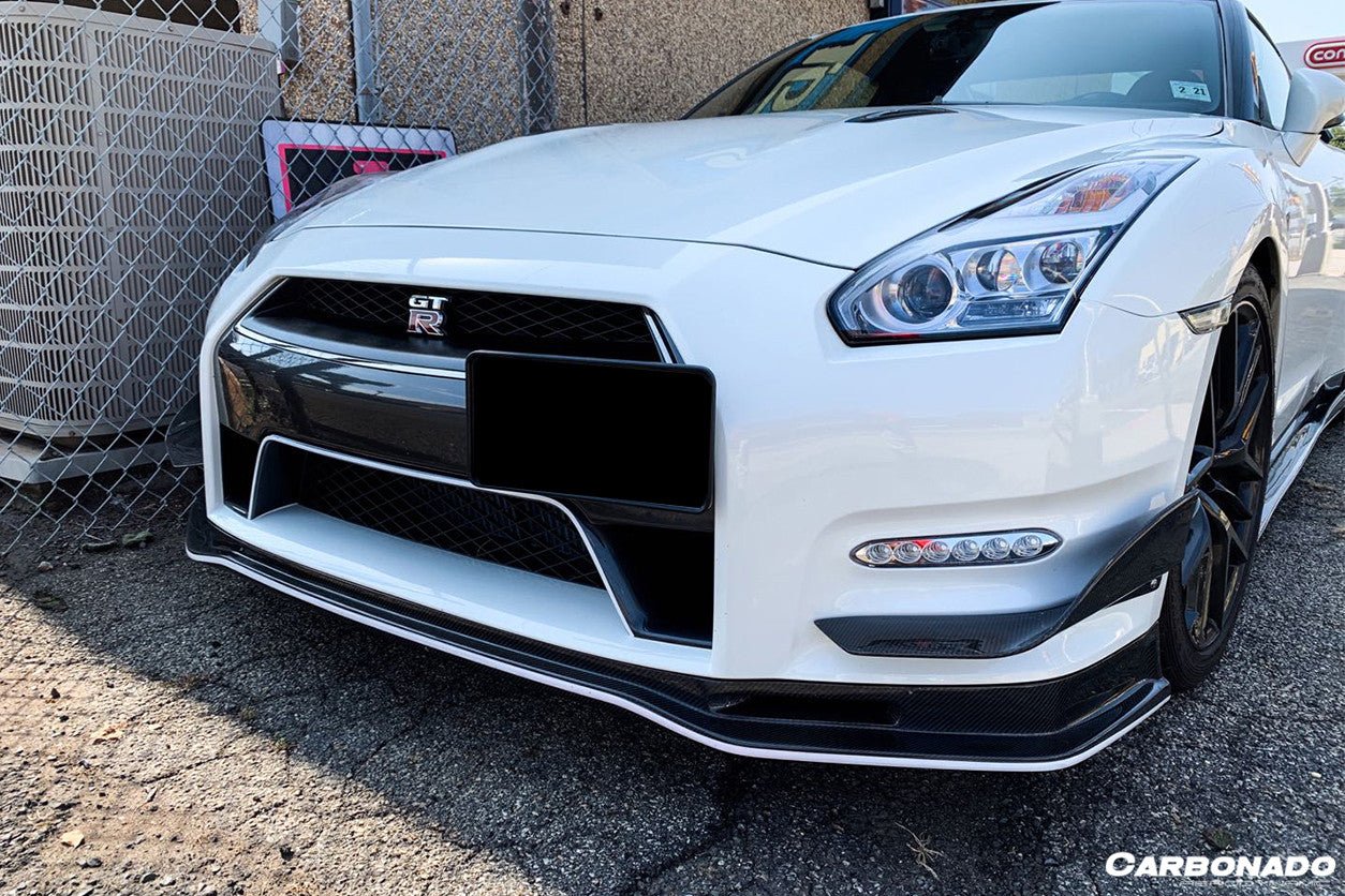 2012 - 2016 Nissan GTR R35 DBA Mines Style Carbon Fiber Front Canards
