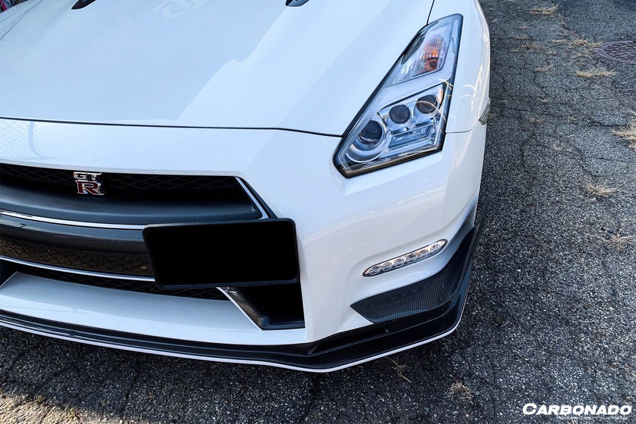 2012 - 2016 Nissan GTR R35 DBA Mines Style Carbon Fiber Front Canards
