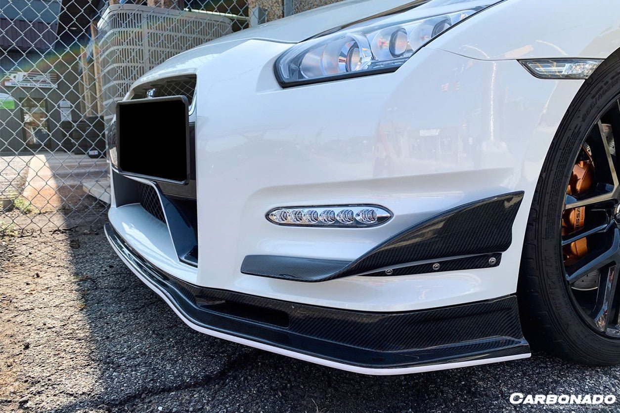 2012 - 2016 Nissan GTR R35 DBA Mines Style Carbon Fiber Front Canards