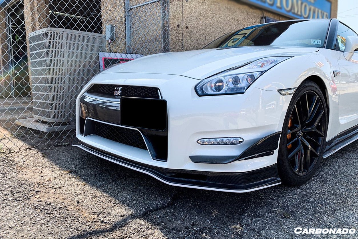 2012 - 2016 Nissan GTR R35 DBA Mines Style Carbon Fiber Front Canards