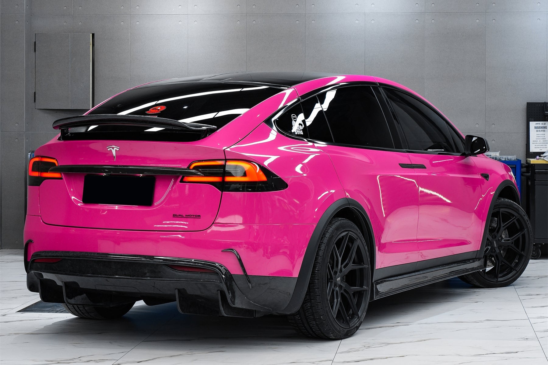2019 - 2021 Tesla Model X SUV RZS Style Carbon Fiber Rear Diffuser