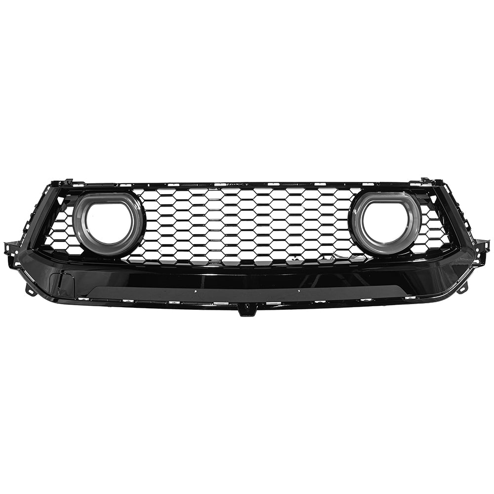 Ford Mustang S650 GTV Style Gloss Black LED Front Upper Grille Air Intakes 2024-Up