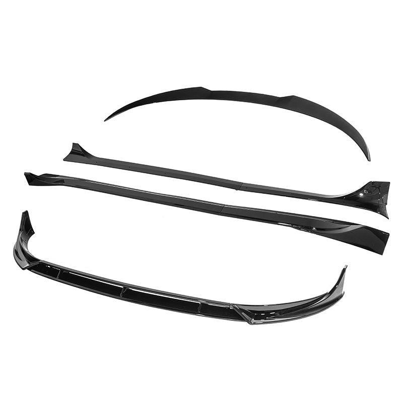 Tesla Model Y Track Style Gloss Black Front Lip Side Skirts Rear Spoiler Body Kit 2025-Up