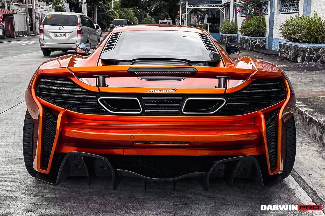 2011 - 2014 McLaren MP4 12C/650S Rebel Performance Style Partial Carbon Fiber Rear Bumper