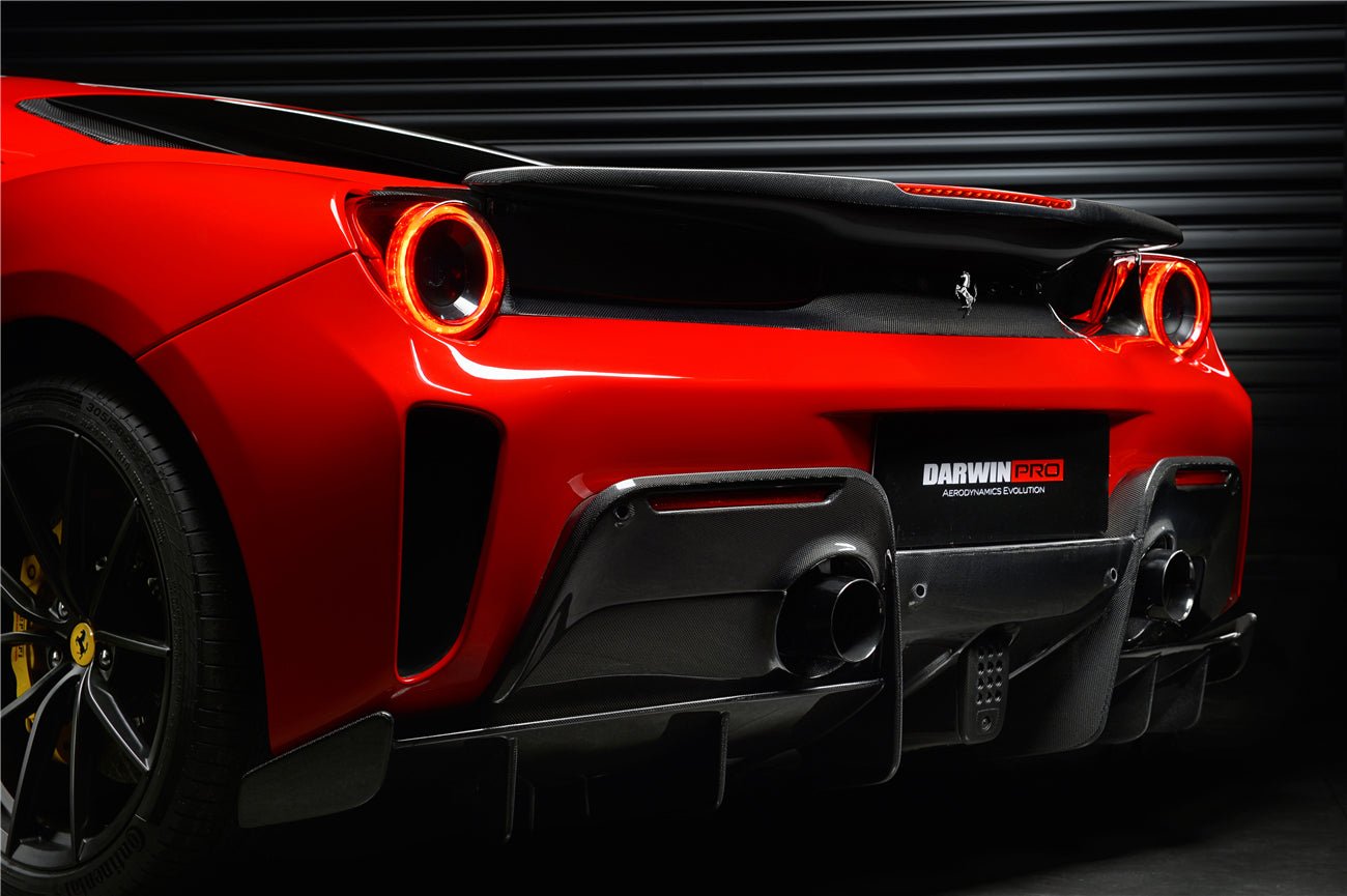 2015 - 2020 Ferrari 488 GTB Pista Style Rear Bumper & Wing