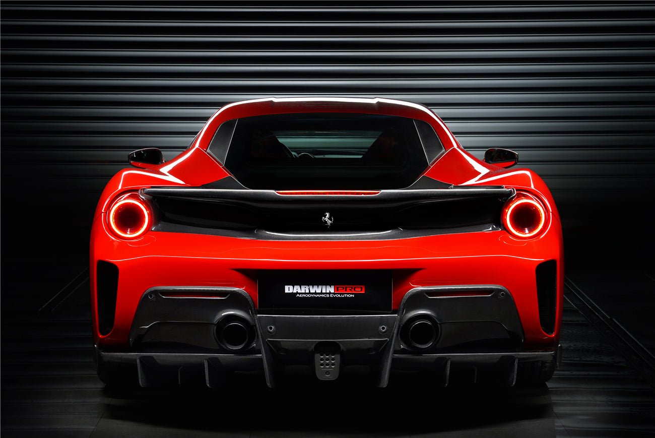 2015 - 2020 Ferrari 488 GTB Pista Style Rear Bumper & Wing