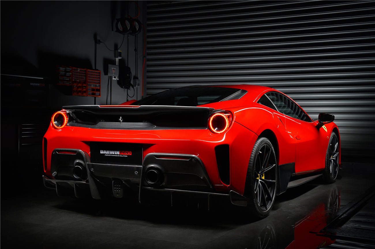 2015 - 2020 Ferrari 488 GTB Pista Style Rear Bumper & Wing