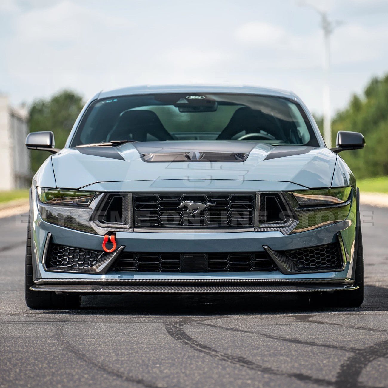 Ford Mustang S650 Dark Horse Dry Carbon Fiber Front Grille Insert Set 2024-Up