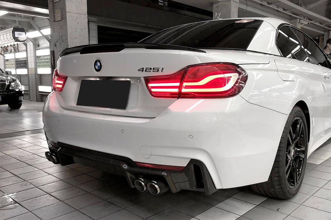 2013-2020 BMW 4 Series F32 F33 ECC Style Carbon Fiber Rear Lip (For M-Tech Only ) - Carbonado