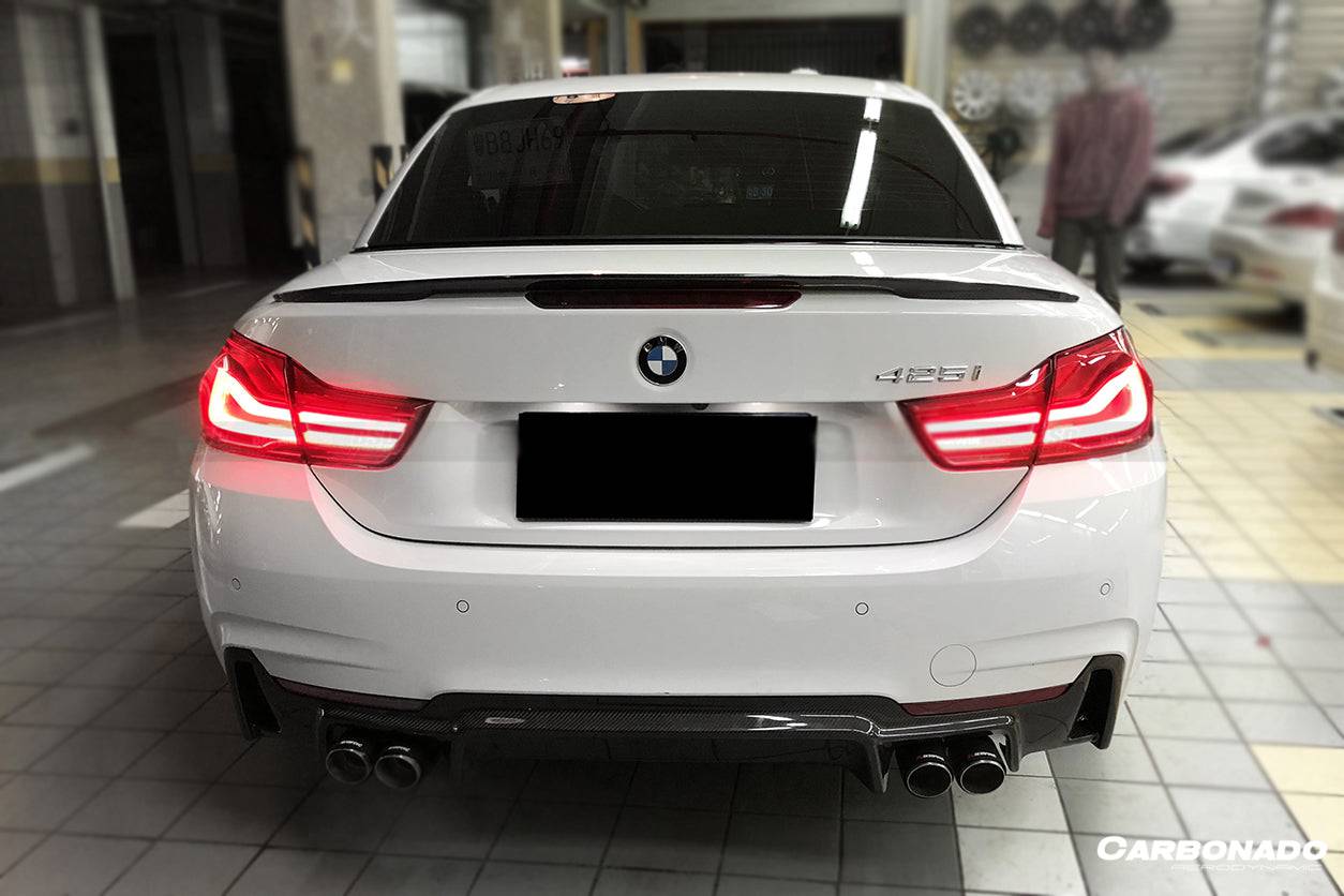 2013-2020 BMW 4 Series F32 F33 ECC Style Carbon Fiber Rear Lip (For M-Tech Only ) - Carbonado