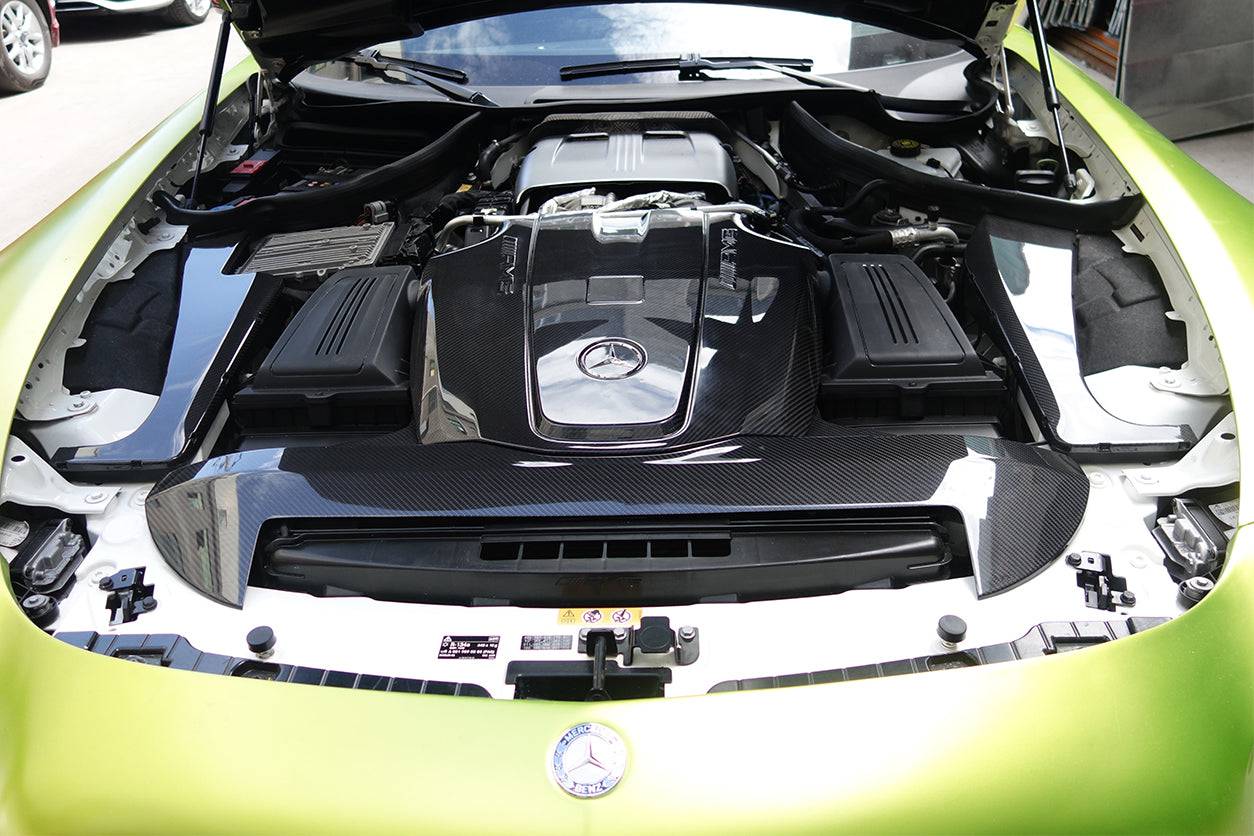 2015-2020 Mercedes Benz AMG GT/GTS Autoclave Carbon Fiber Radiator Cover Repalcement - Carbonado