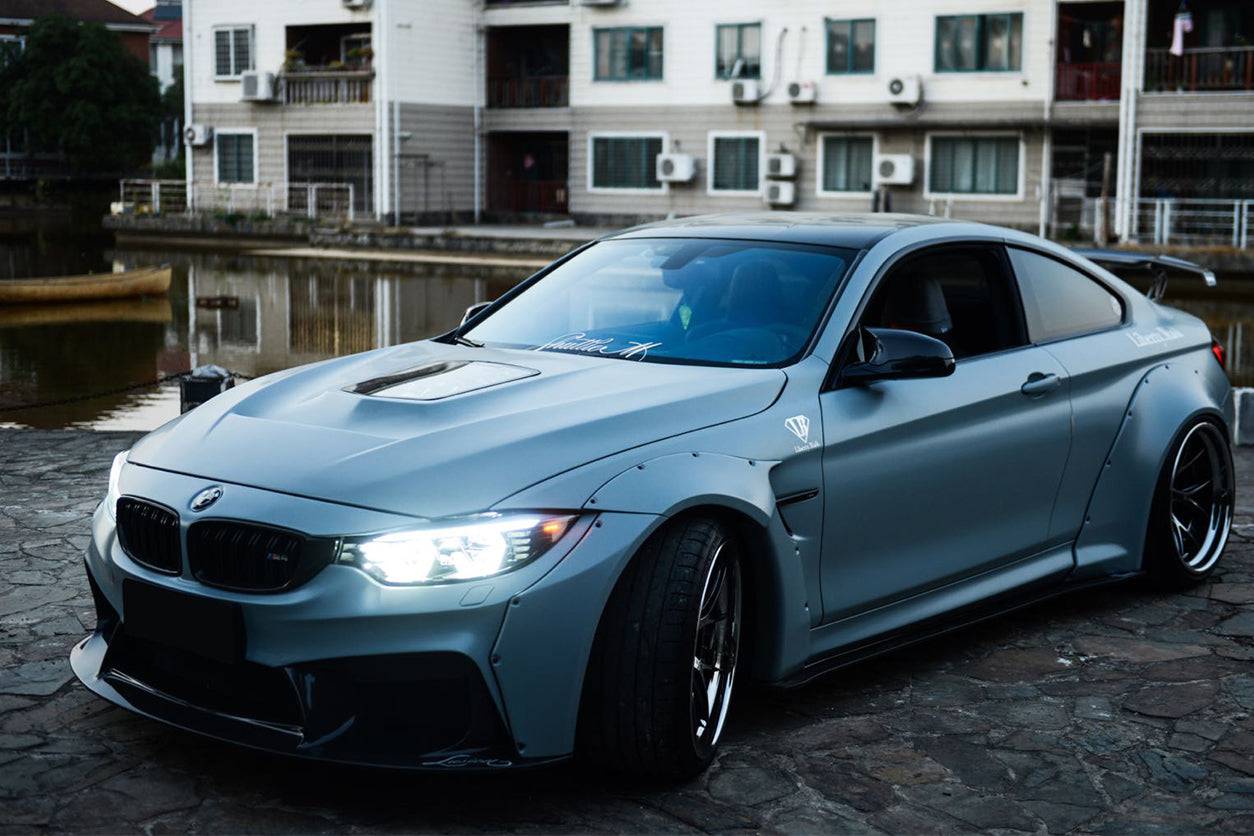 2014-2020 BMW F82 & F83 M4 DE Style Partial Carbon Fiber Aero - Full Kit - Carbonado
