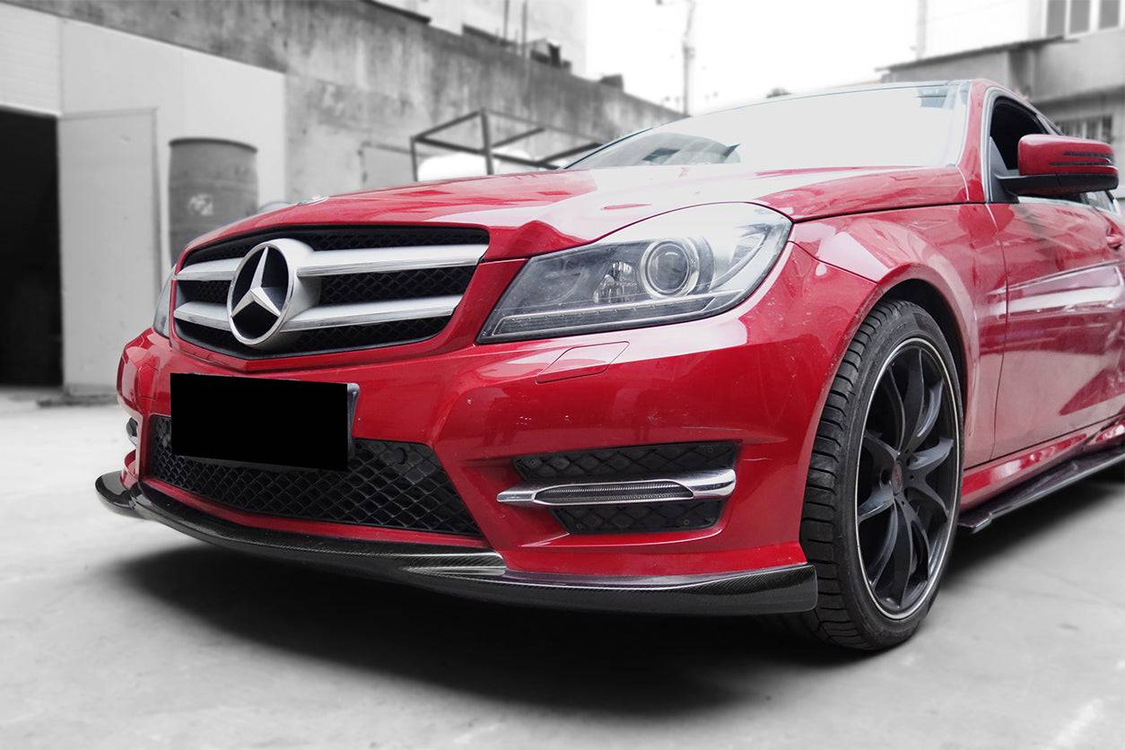 2012-2014 Mercedes Benz W204 C Class Sedan/Coupe AMG Style Front Lip - Carbonado