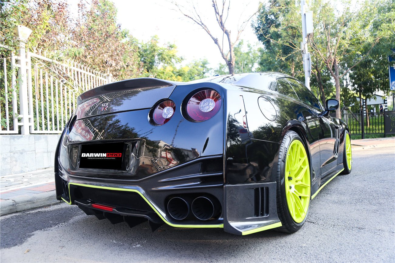 2012 - 2022 Nissan GTR R35 DBA & EBA NSM Style Carbon Fiber Rear Diffuser With canards & break light