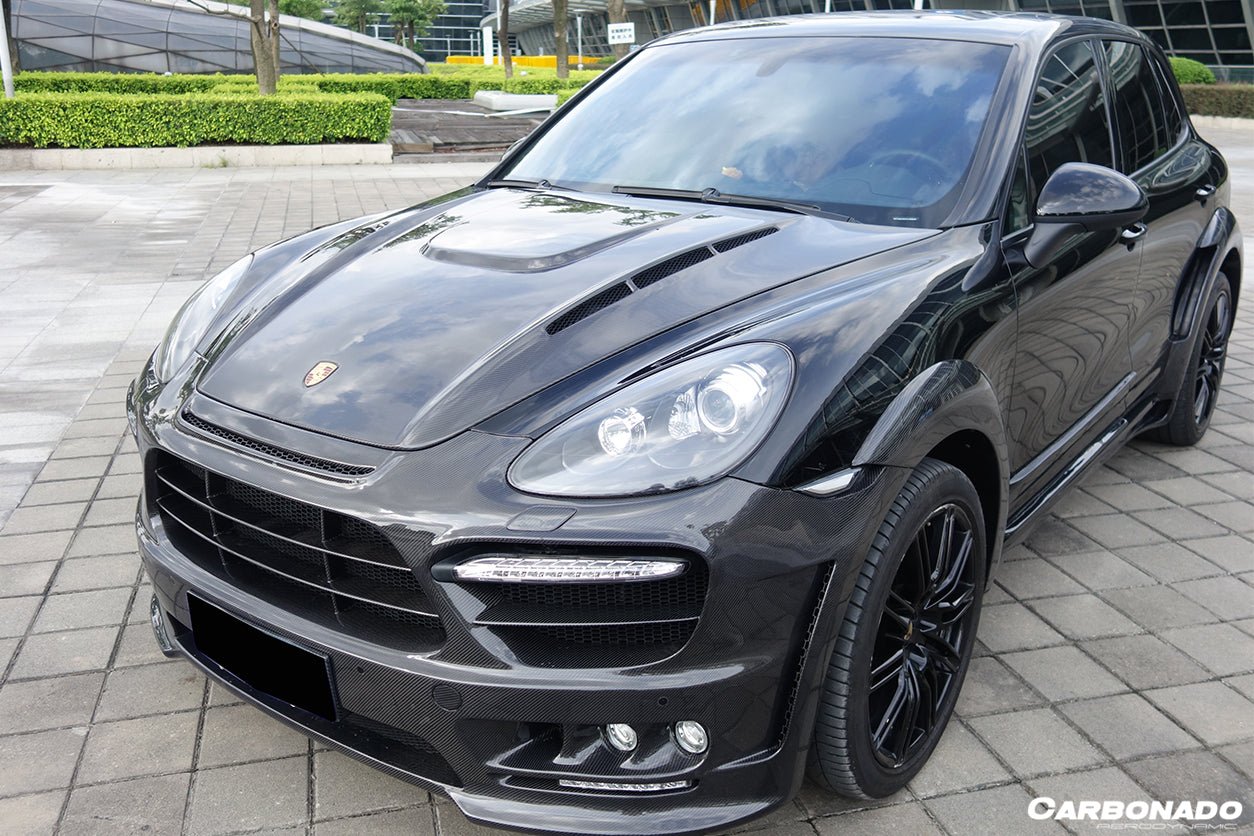 2011 - 2014 porsche Cayenne 958.1 HM Style Carbon Fiber Hood