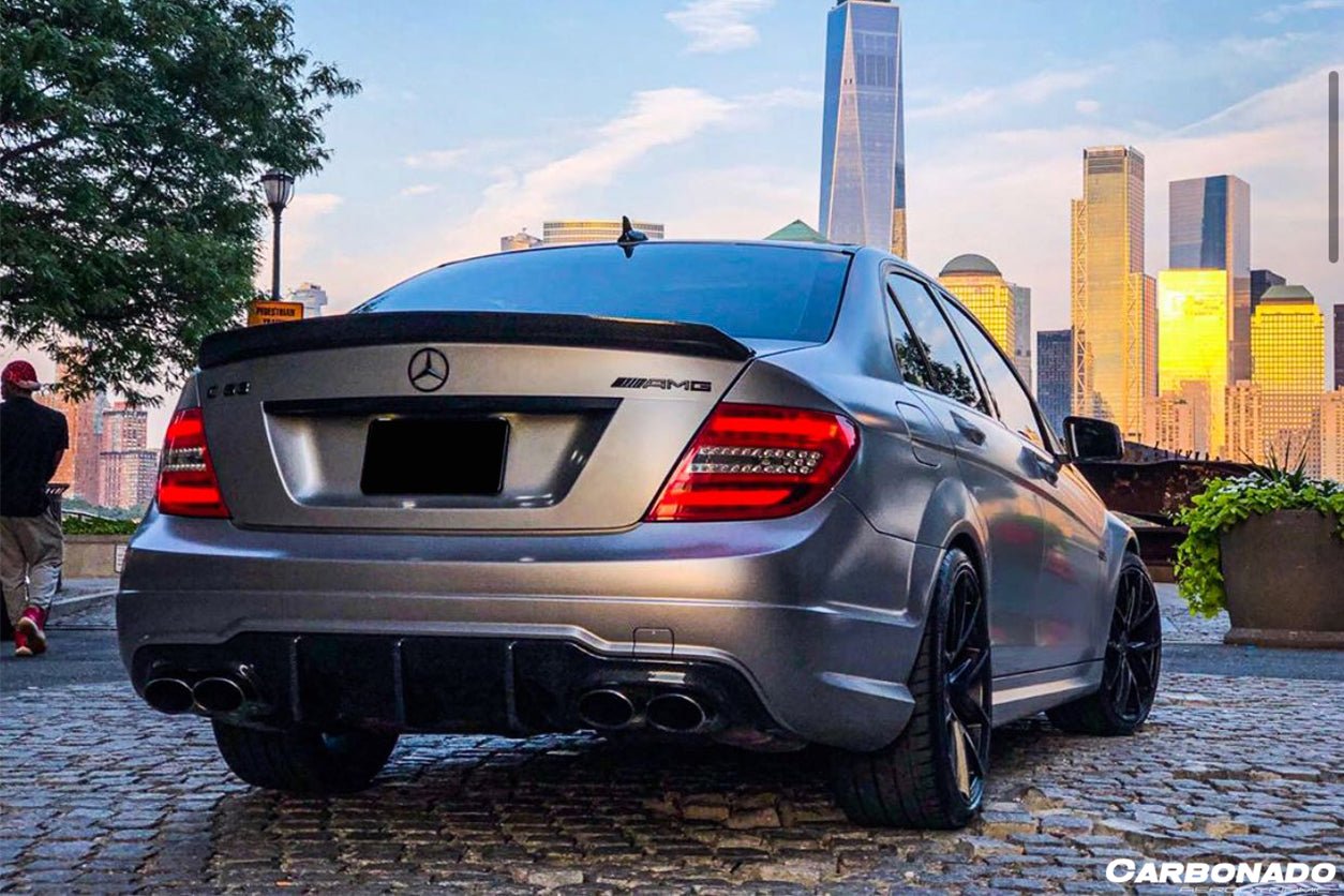 2012 - 2014 Mercedes Benz W204 C63 AMG RZ Style Carbon Fiber Rear Lip