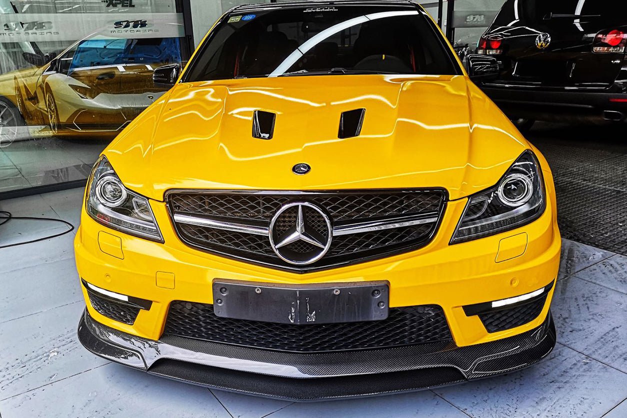 2012 - 2014 Mercedes Benz W204 C63 AMG RZ Style Carbon Fiber Front Lip