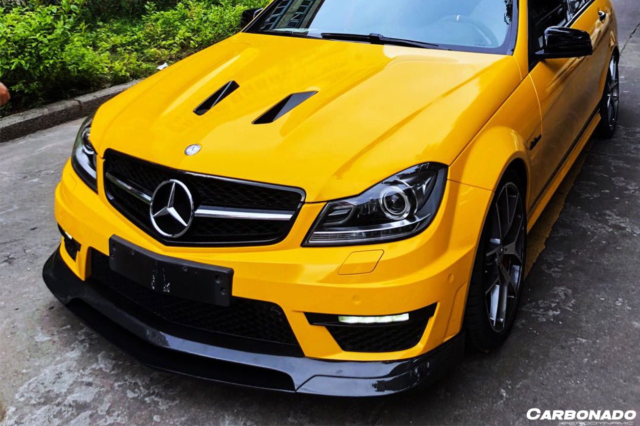 2012 - 2014 Mercedes Benz W204 C63 AMG RZ Style Carbon Fiber Front Lip