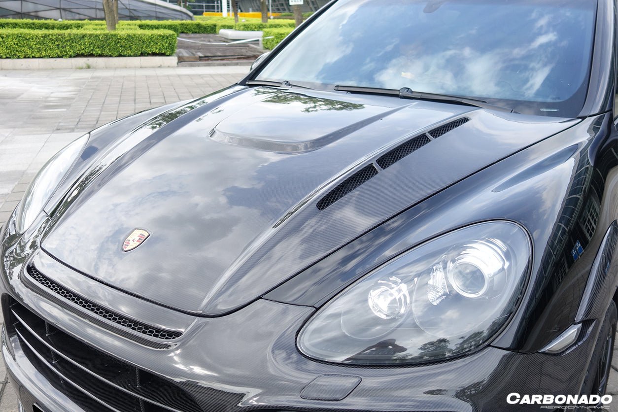 2011 - 2014 porsche Cayenne 958.1 HM Style Carbon Fiber Hood