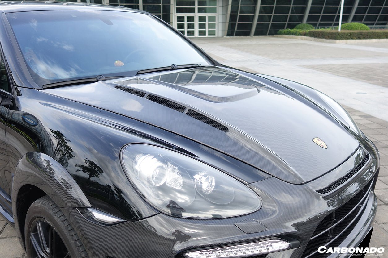 2011 - 2014 porsche Cayenne 958.1 HM Style Carbon Fiber Hood