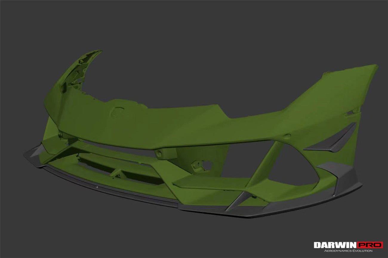 2019 - 2023 Lamborghini Huracan EVO 4WD ONLY BKSS Style Carbon Front Bumper Canards